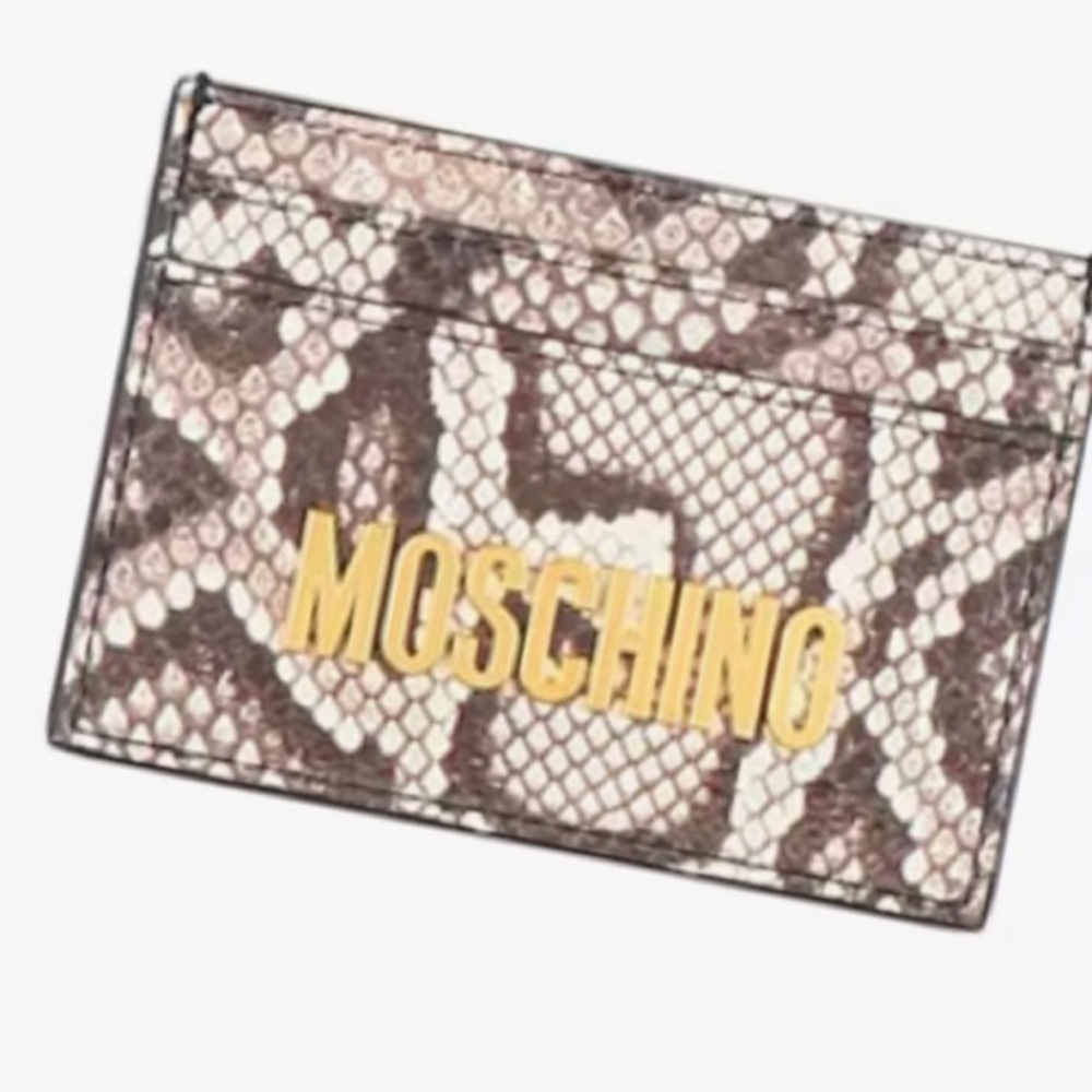 Moschino Dark Brown Leather Wallet • Snakeskin Print